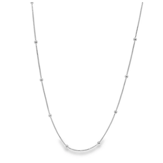 Gabby Satellite Chain Necklace - Rhodium