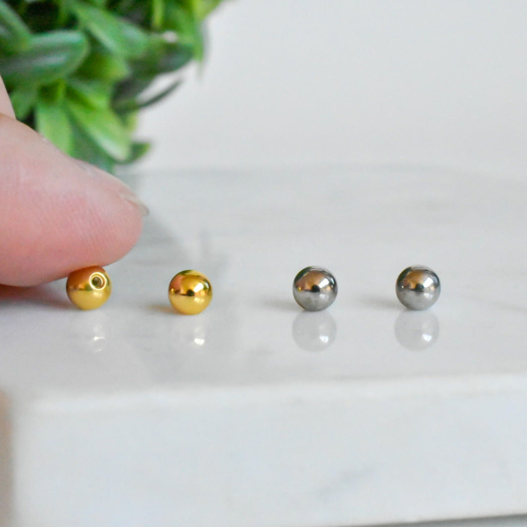 925 gold and silver screwballs for screwback earrings