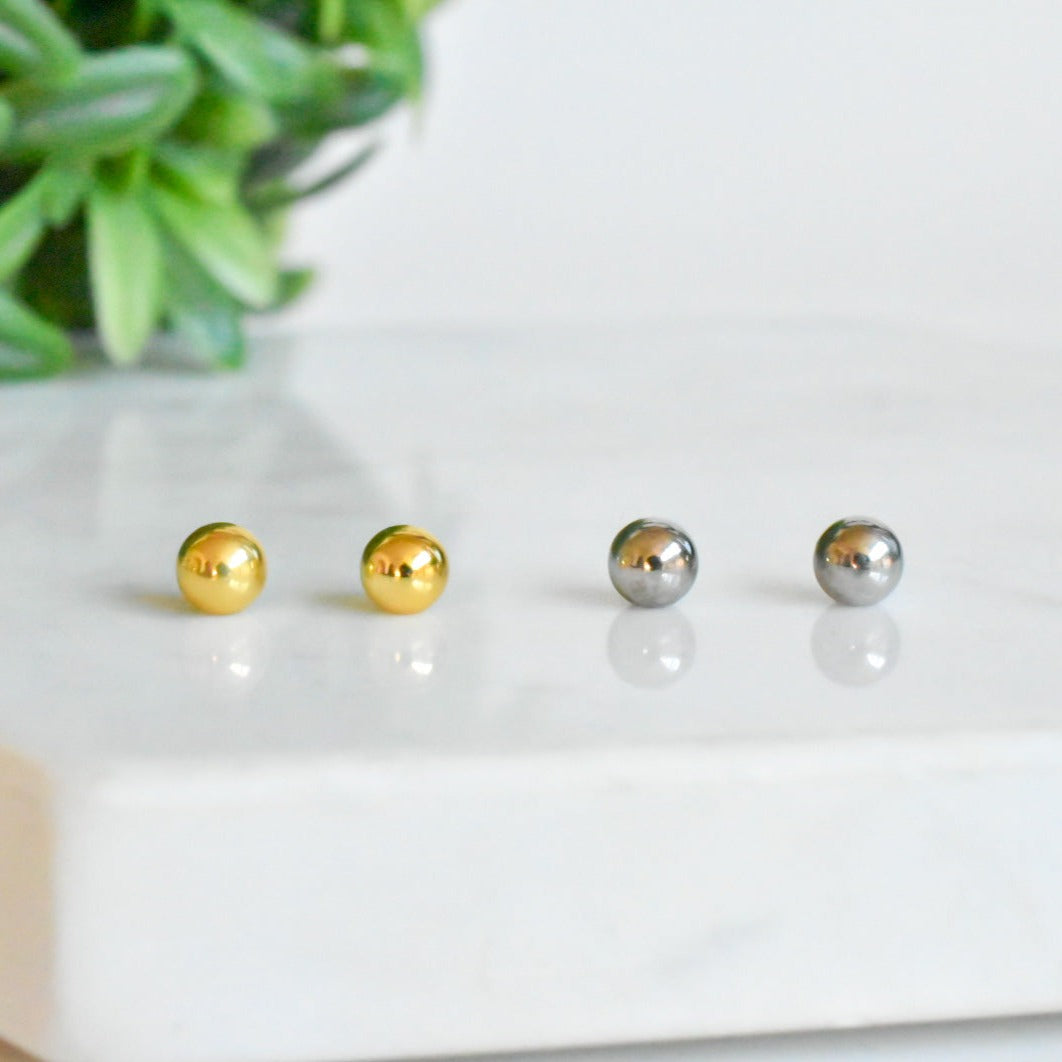 925 gold and silver screwballs for screwback earrings