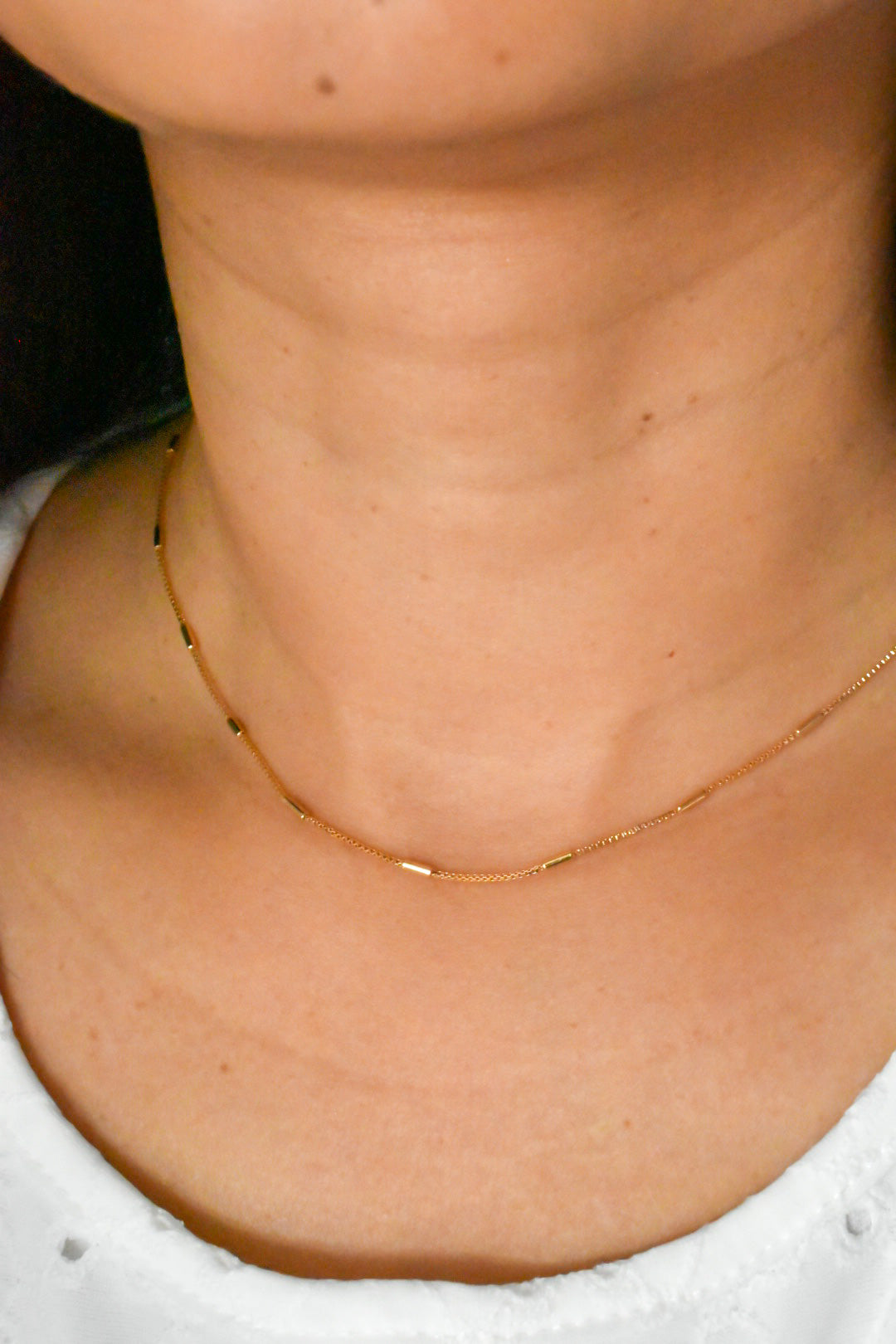 Gretta Tube Chain Necklace - Gold Filled