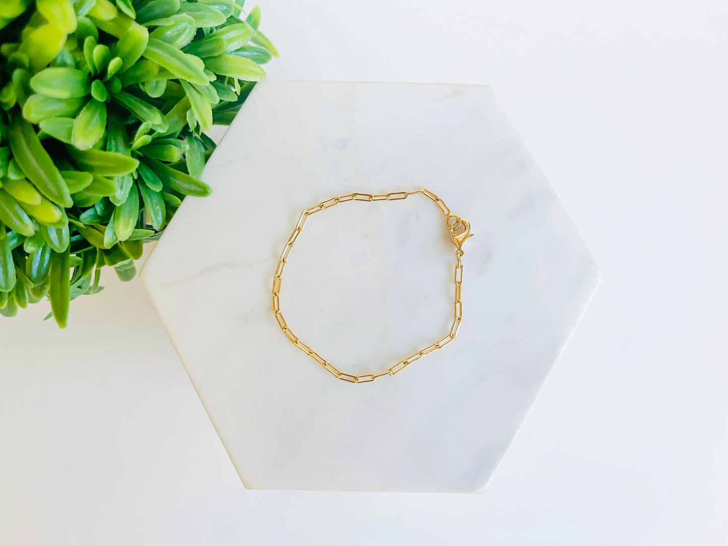 Mini Priscilla Paper Clip Bracelet - Gold Filled