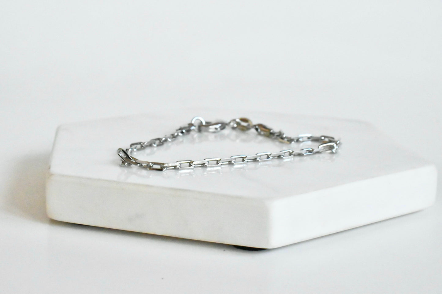 Mini Priscilla Paper Clip Bracelet - Rhodium
